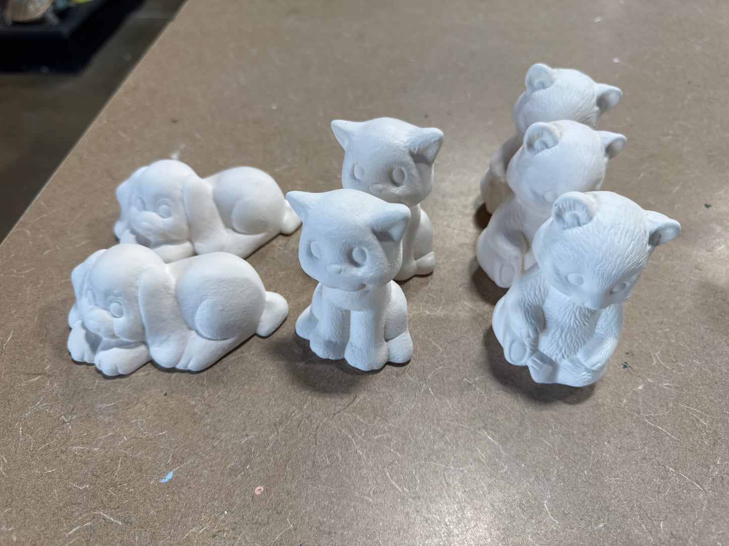 Assorted small poured Animals