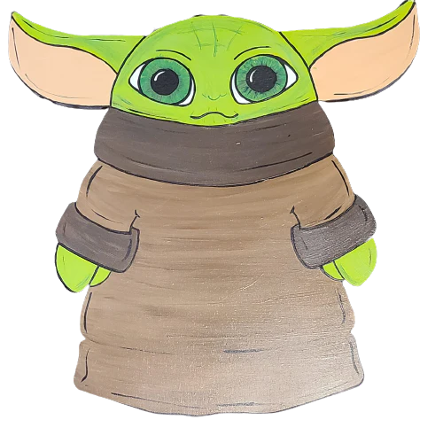 Alien Design By Lines Cutout Style 18" Yoda