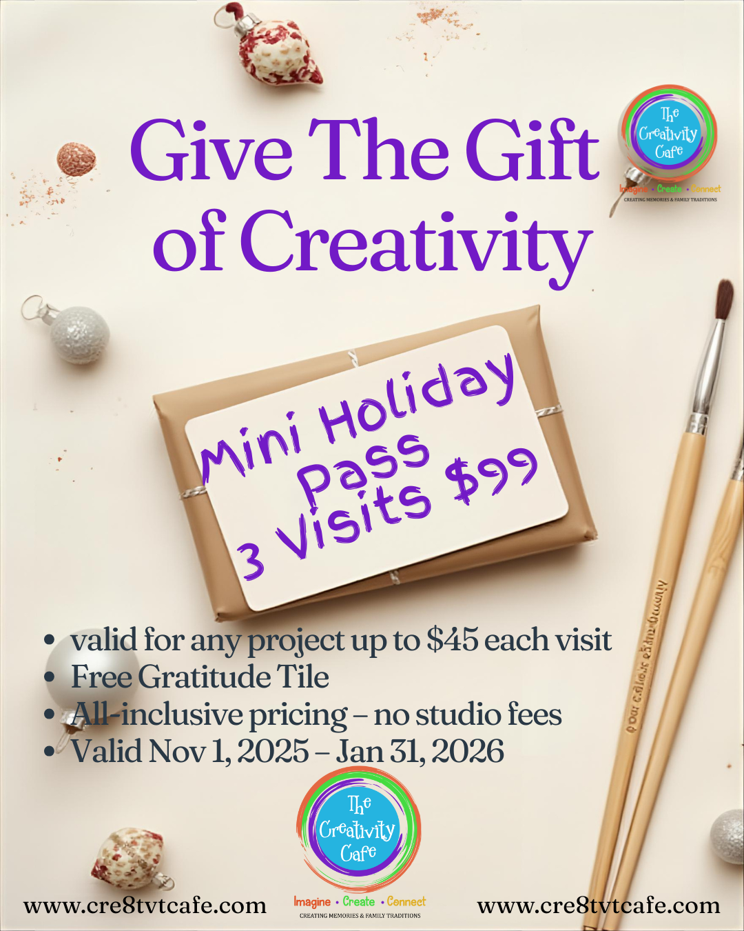 Holiday Creativity Pass β Holiday Creativity Pass β Mini (3 Visits)