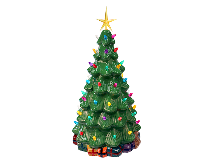 14.5in Lighted Tree With Gifts