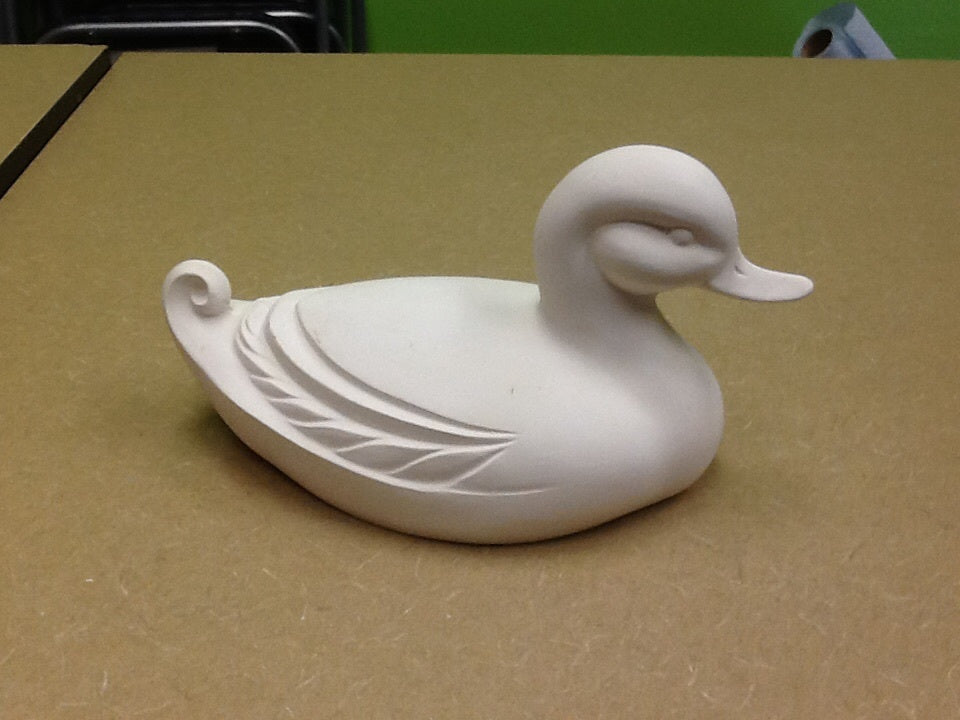 Duck with curly tail