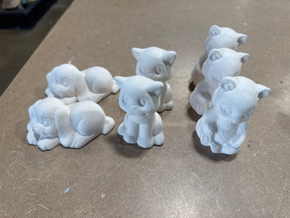 Assorted small poured Animals