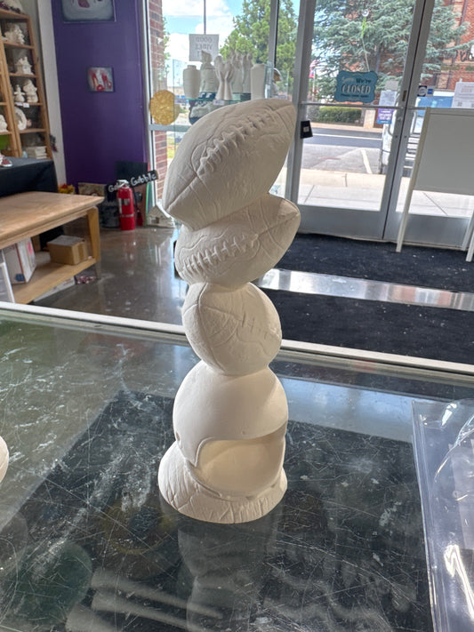 Assorted Sports stacked towers