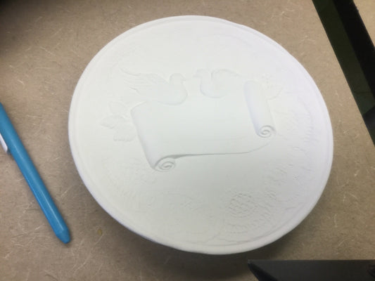 2 dove wedding plate