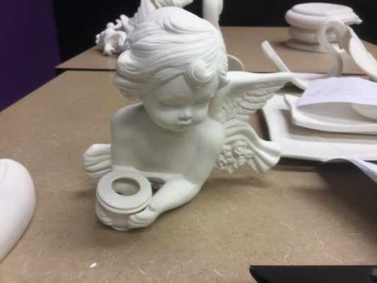 Cherub wall hang candle holder