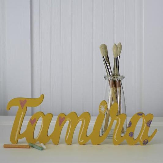 Custom Wood Names & Words  (upto 5 letters)  -  6”H x .5”D;