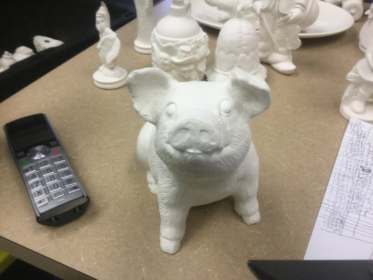Front facing sitting pig