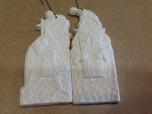 Etched assorted Santa ornaments