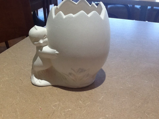 Baby chick with cracked egg