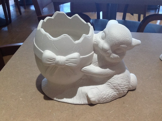 Bunny with cracked egg