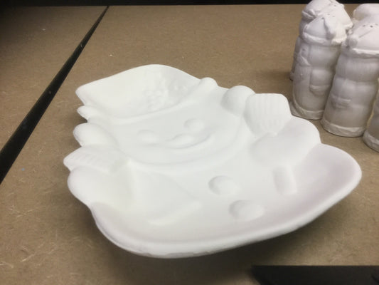 Cubby snowman plate