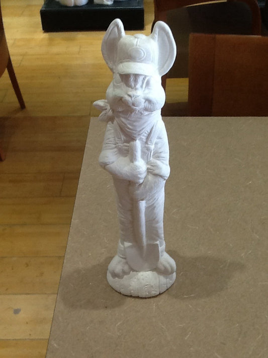 Boy bunny with shovel