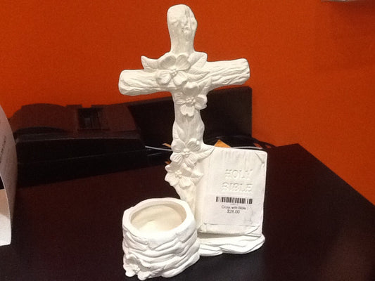 Cross with Bible