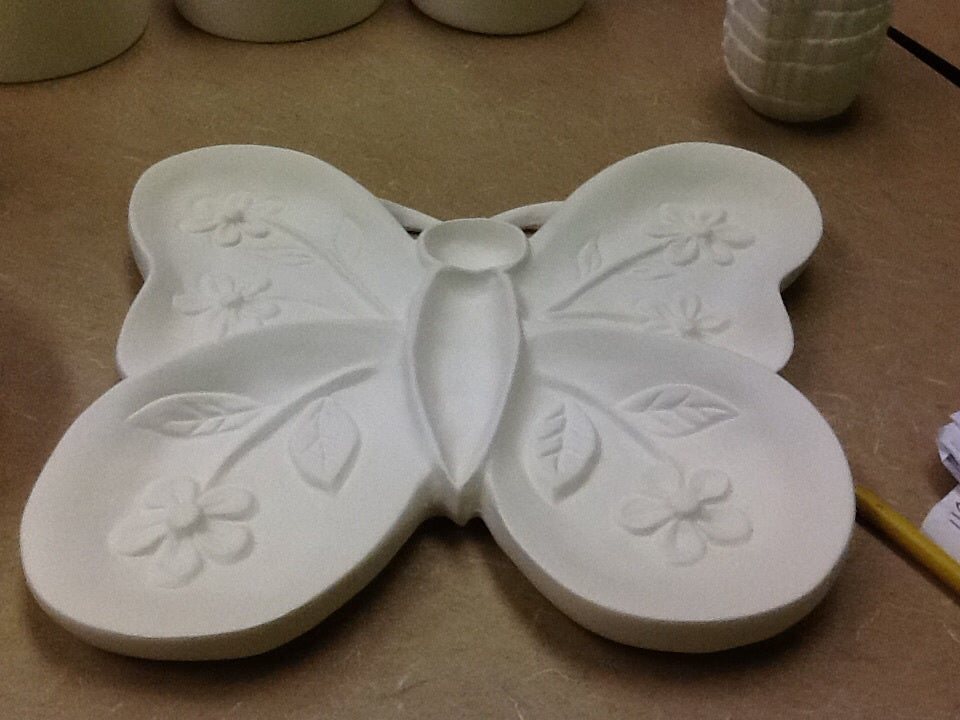 Butterfly with flowers plaque