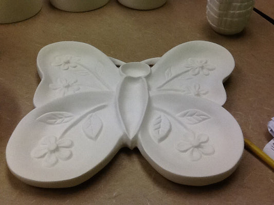 Butterfly with flowers plaque